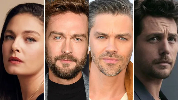 Photos of the cast of part 2 of The Faithful: Alexa Davalos, Tom Mison, Tom Payne, Ben Robson
